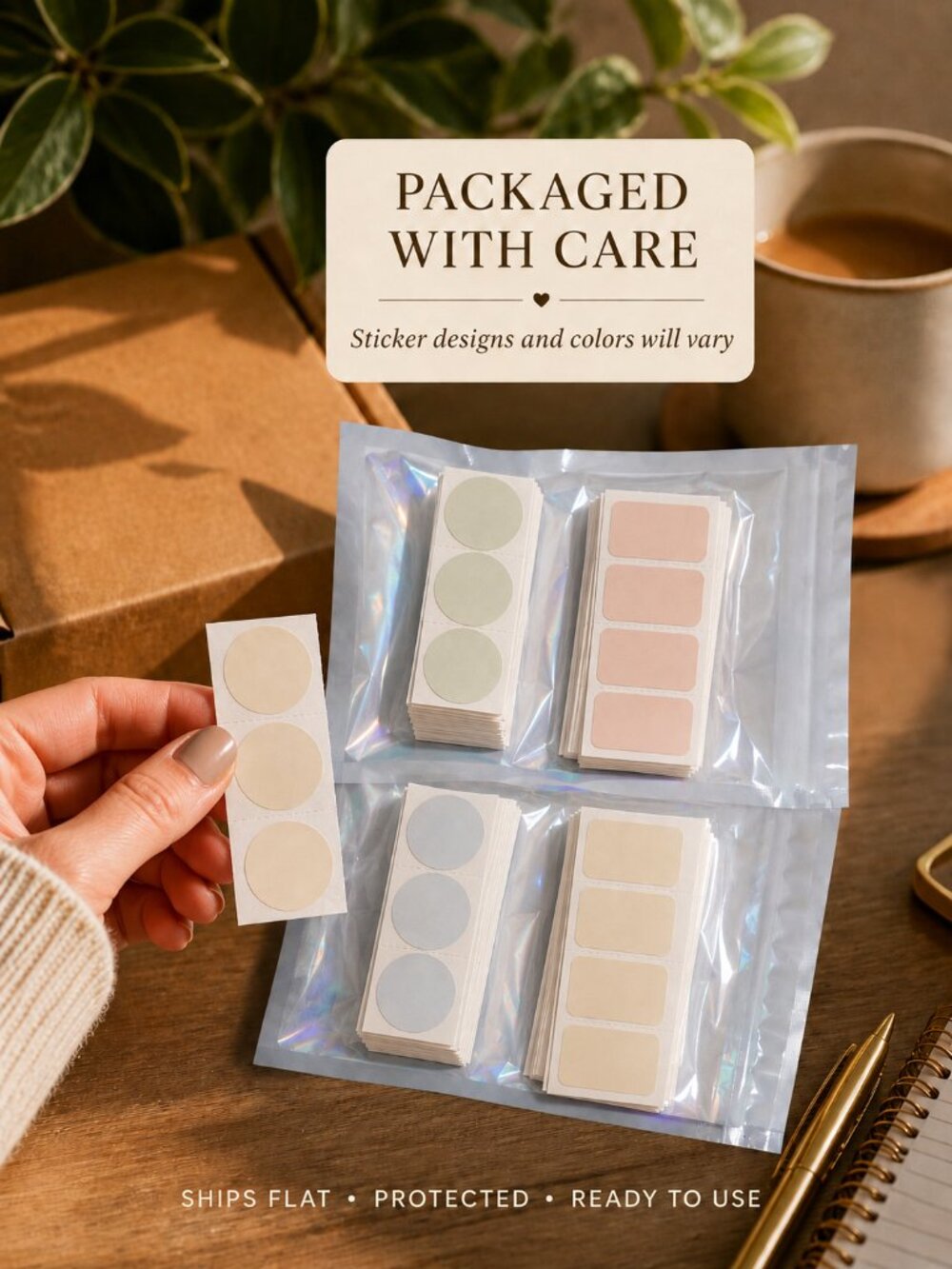 50 Floral Thank You Stickers 2 Inch Round Packaging Labels Choice of Color 2x2in - Picture 6 of 7